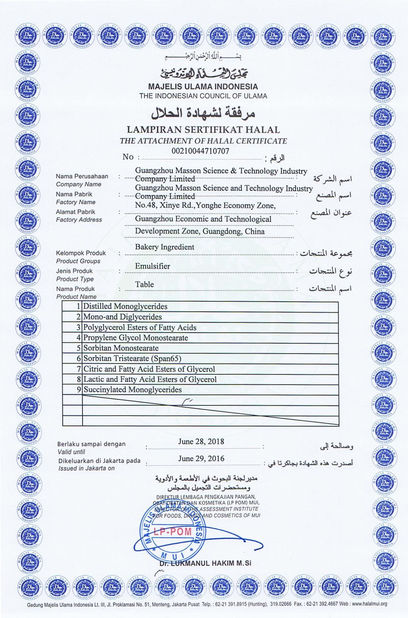 Chine Masson Group Company Limited Certifications